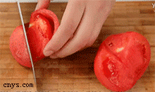 【红烧茄子】番茄的切法
